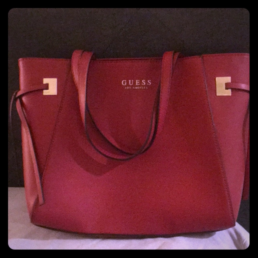 Guess laptop sized bag red never used